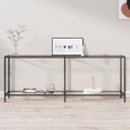 vidaXL Konzolový stolík priehľadný 200x35x75,5 cm tvrdené sklo