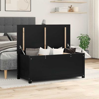 vidaXL Úložný box čierny 110x50x45,5 cm masívna borovica
