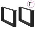 vidaXL Nohy konferenčného stolíka v tvare U, 2 ks, čierne, 60 x (30-31) cm, oceľové