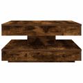 VidaXL Konferenčný stolík otočný o 360 stupňov tmavý dub 70x70x34,5 cm
