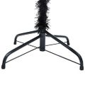 vidaXL Osvetlený umelý vianočný stromček s guľami, čierny 150 cm, PVC