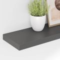 vidaXL Plávajúce nástenné police 2 ks, lesklé sivé 120x23,5x3,8cm, MDF
