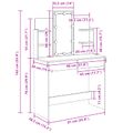 vidaXL Toaletný stolík Čierny dub 96 x 39 x 142 cm Kompozitné drevo