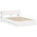 vidaXL Posteľový rám s úložným priestorom a čelom Biela 150 x 200 cm