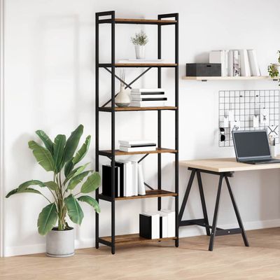 vidaXL Regál na knihy Staré drevo 60 x 30 x 189,5 cm Kompozitné drevo