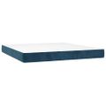 vidaXL Posteľný rám boxsping s matracom tmavomodrý 180x200 cm zamat