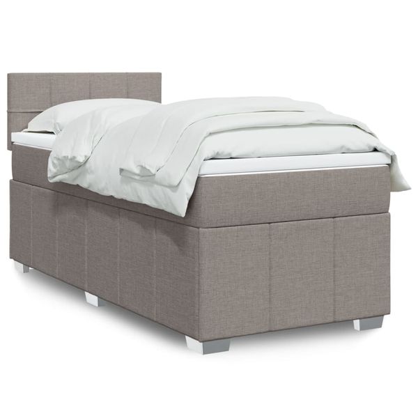 vidaXL Boxspring posteľ s matracom sivohnedý 100x200 cm látka