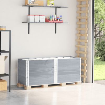 vidaXL Paletové ohrádky 3 ks sivé 150x50 cm borovicový masív