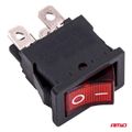 Prepnúť kolískový s červeným podsvietením 6A 250V AMiO-04439
