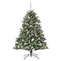 vidaXL Umelý vianočný stromček Zelená 150 cm PVC, plast a oceľ