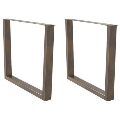vidaXL Nohy k jedálenskému stolu v tvare V, 2 ks, prírodná oceľ, 100 x (72-73,3) cm, oceľ