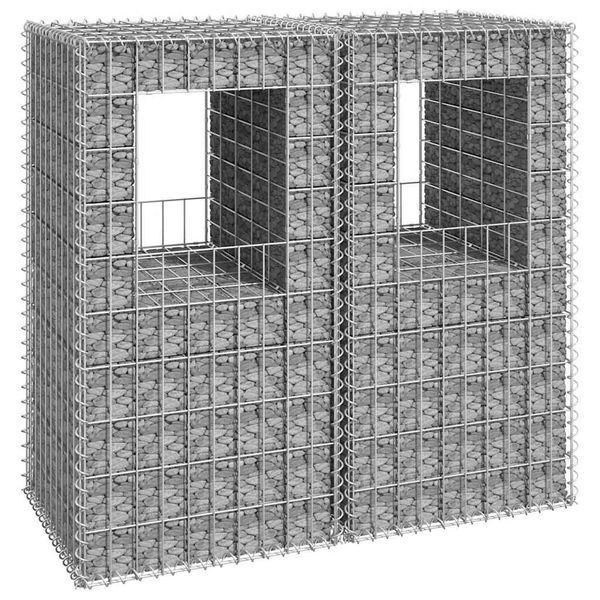 vidaXL Gabiónové koše/stĺpy 2 ks 50x50x100 cm železo