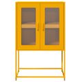 vidaXL Highboard horčicová žltá 68x39x107 cm Oceľ