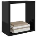 vidaXL Nástenné police 2 ks lesklé čierne 30x15x30 cm