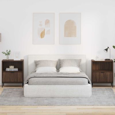vidaXL Nočný stolík 2 pcs Hnedý dub 49 x 36 x 61 cm Kompozitné drevo