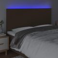 vidaXL Čelo postele s LED tmavohendé 180x5x118/128 cm látka