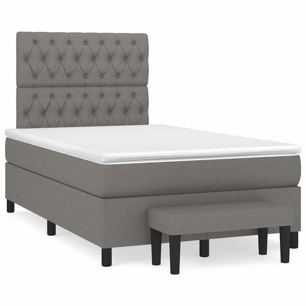 vidaXL Boxspring posteľ s matracom, tmavosivá 120x190 cm, látka