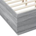 vidaXL Posteľný rám s LED svetlami sivý sonoma 120x190cm kompoz. drevo
