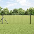 vidaXL Euro plotový základ 25 x 0,8 m PVC potiahnutá oceľ Sivá