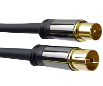 Účastnícka šnúra PremiumCord TV antenný HQ kábel M/F 75Ohm (135dB) 4x tienený 1,5m Účastnícka šňůra PremiumCord TV anténny HQ kabel M/F 75Ohm (135dB) 4x stíněný 1,5m