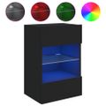vidaXL TV nástenná skrinka s LED svetlami čierna 40x30x60,5 cm