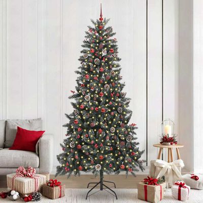 vidaXL Umelý vianočný stromček Zelená 240 cm PVC, plast a oceľ