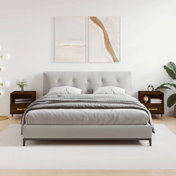 vidaXL Nočné stolíky 2 ks hnedý dub 40x35x47,5 cm kompozitné drevo