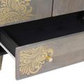 vidaXL Highboard Šedá a zlatá 60 x 33 x 100 cm Masívne mango drevo
