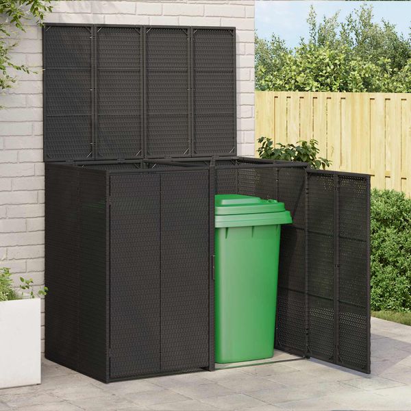 vidaXL Kôš na odpadky 2 pcs Čierna 130 x 80 x 115 cm Polyetylén