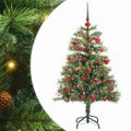 vidaXL Umelý vianočný stromček 150 LED Teplá biela PVC a kov Zelená