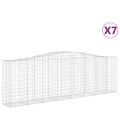 vidaXL Oblúkové gabionové koše 7 ks 400x50x120/140 cm pozink. železo