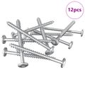 vidaXL Drevo skrutky 12 ks Strieborná M6 x 70 mm Oceľ