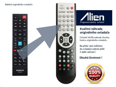 Diaľkový ovládač ALIEN STB Humax NANO T2 / RM-M10X - náhrada