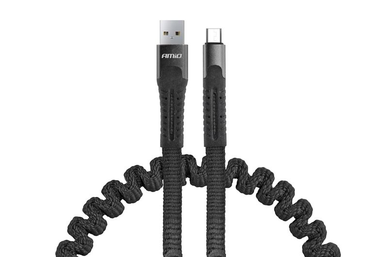 Kábel micro USB pružinový 120CM U-12 AMiO-02529