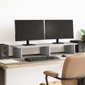 vidaXL Stojan na monitor betónový sivý 100x27x15 cm kompozitné drevo
