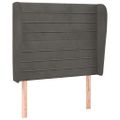 vidaXL Čelo postele so záhybmi tmavosivé 83x23x118/128 cm zamat