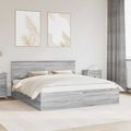 vidaXL Rám postele Sivý Sonoma 200 x 200 cm Kompozitné drevo