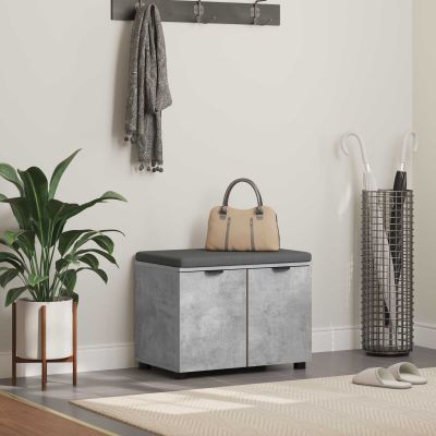 vidaXL Predsieňová lavica s vankúšom Betónovo Sivá 60 x 38 x 46 cm