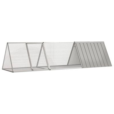 vidaXL Klietka pre králiky sivá 302,5x80,5x71 cm pozinkovaná oceľ