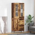 vidaXL Highboard 2 ks Staré drevo 69,5 x 34 x 180 cm Kompozitné drevo