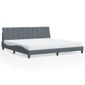 vidaXL Rám postele bez matraca Hanko tmavosivá 200x200 cm zamat