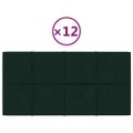 vidaXL Nástenné panely 12 ks tmavozelené 60x30 cm zamat 2,16 m²