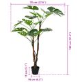 vidaXL Umelá Monstera rastlina Zelená 70 x 16 x 130 cm Látka a drevo