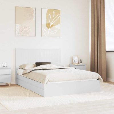 vidaXL Úložná posteľ so zásuvkou Biela 140 x 190 cm Kompozitné drevo
