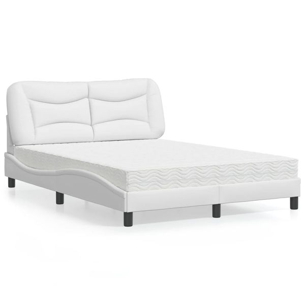 vidaXL Posteľ s matracom Hvar biela 120x200 cm umelá koža
