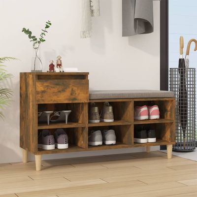 vidaXL Botník dymový dub 102x36x60 cm spracované drevo