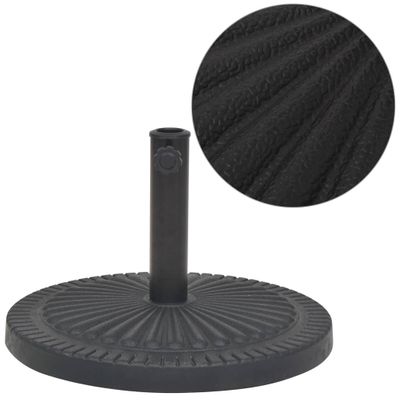 vidaXL Stojan na slnečník, živicový, okrúhly, čierny, 14 kg