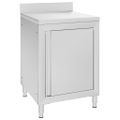 vidaXL Gastro pracovný stôl so skrinkou 60x60x96 cm nehrdzavejúca oceľ