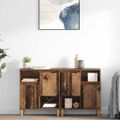 vidaXL Komody 2 ks Staré drevo 60 x 35 x 70 cm Kompozitné drevo
