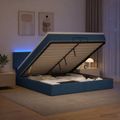 vidaXL Ottoman posteľ s matracom a LED Modrá 200 x 200 cm Látka